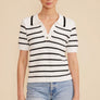 Lucy Paris black/white stripe collared