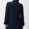Joseph Ribkoff Navy Seersucker Straight Blazer
