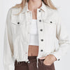 Hidden White Frayed Bottom Jacket
