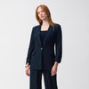 Joseph Ribkoff Navy Seersucker Straight Blazer