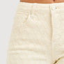Risen Ivory Textured Crop Jeans