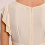 Molly Bracken cream pleated deep v dress