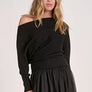 Elan Black Off Shoulder Sweater