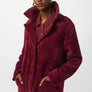 Joseph Ribkoff Faux Fur Coat - Marroon