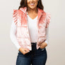 Grace + Emma Pink Shimmer Ruffle Sleeve Puffer Vest