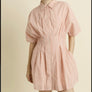 Aureum poppy pleated shirt dress