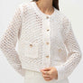 Joseph Ribkoff white/gold sweater knit cardigan