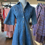 FRNCH blue denim short sleeve dress