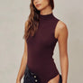 Dress Forum Knitted turtle neck sweater Merlot Bodysuit