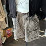 FRNCH tan/black gingham shorts