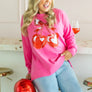 Southern Grace Heart Cherries On Pink Crew