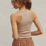 Dress Forum Sleeveless Knit Ribbed Sandstone Top