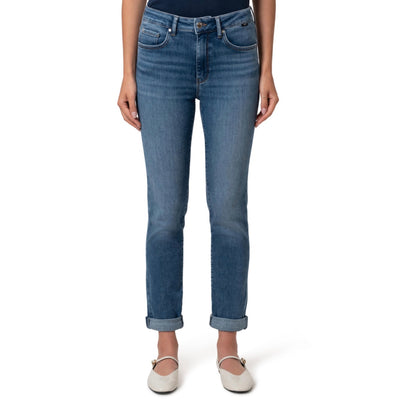 Mavi Kathleen mid brushed feather blue slim boyfriend