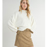 Sadie & Sage ivory mock neck top
