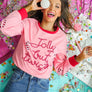 Grace + Emma Jolly but twisted pink sweatshirt