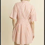Aureum poppy pleated shirt dress