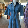 FRNCH blue denim short sleeve dress