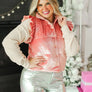 Grace + Emma Pink Shimmer Ruffle Sleeve Puffer Vest