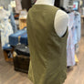 Aureum Olive Sleeveless Linen Vest
