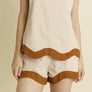 Aureum Linen Wave Hem Shorts