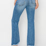 Risen crop flare step hem jean