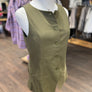 Aureum Olive Sleeveless Linen Vest