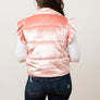 Grace + Emma Pink Shimmer Ruffle Sleeve Puffer Vest