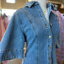 FRNCH blue denim short sleeve dress