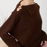 Zoe & Claire Gold Shoulder Sweater