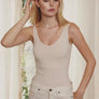 Dress Forum Sleeveless Knit Bone Bodysuit