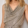 Joseph Ribkoff beige/gold Sleeveless cowl-neck