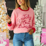 Grace + Emma Jolly but twisted pink sweatshirt