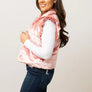 Grace + Emma Pink Shimmer Ruffle Sleeve Puffer Vest