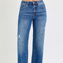 Risen High-Rise Medium Wash Cuffed Jeans