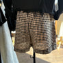 FRNCH tan/black gingham shorts