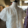 FRNCH white lace button up blouse