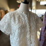 FRNCH white lace button up blouse