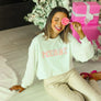 Grace + Emma Merry White Sweatshirt Sequin Sleeve
