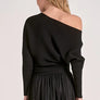 Elan Black Off Shoulder Sweater