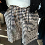 FRNCH tan/black gingham shorts