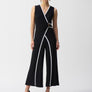Joseph Ribkoff Black/White Sleeveless Jumpsuit