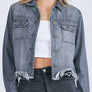 Hidden Distressed grey denim jacket