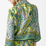 Joseph Ribkoff vanilla/multi crop Paisley Front Tie Top