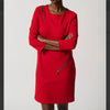 joseph ribkoff red straight dress with zippers