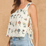 Strut & Bolt Botanical Embroidered Tie Top