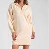 elan cream collared sweater dress