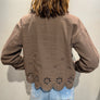 Hem & Thread Embroidered Scalloped Jacket