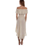 scully hi-lo off shoulder cream dress