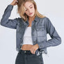 Hidden Distressed grey denim jacket