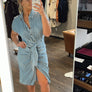 Mustard seed jean wrap dress